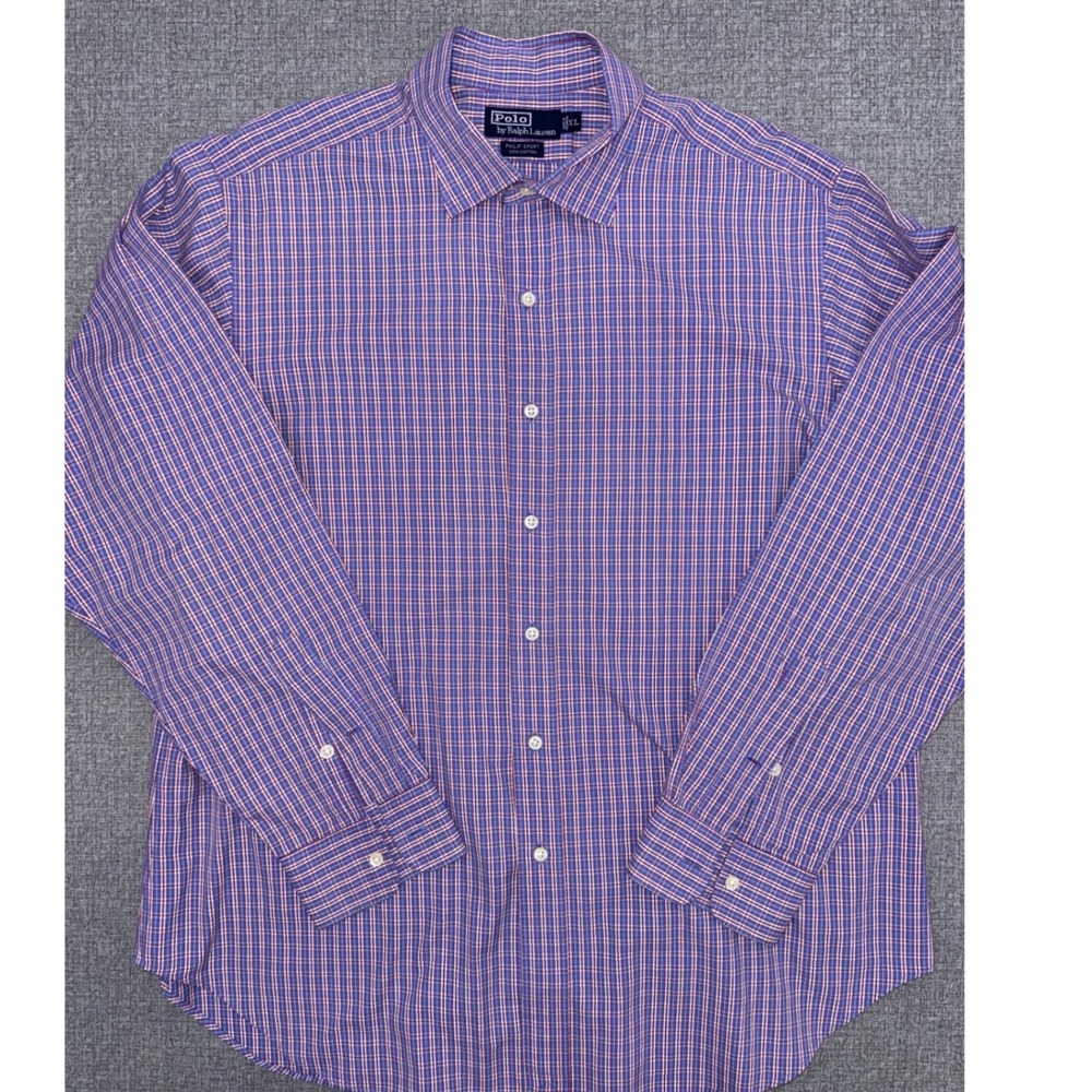 Polo Ralph Lauren XL Button Up Philip Sport Shirt Blue Red Plaid EUC